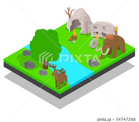 Cave concept banner, isometric style 54747268