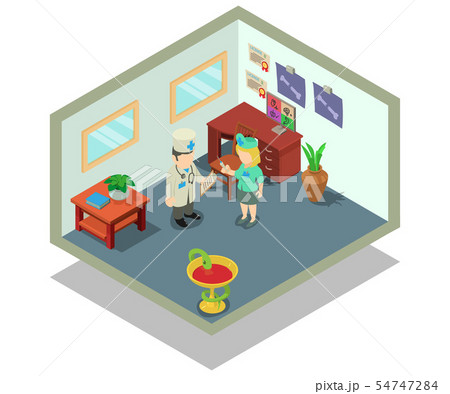 Clinic concept banner, isometric style Clinic concept banner, isometric style 54747284
