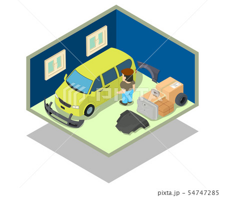 Warehouse concept banner, isometric style 54747285