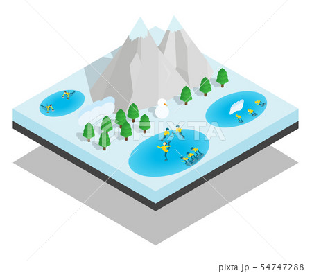 Wintersport concept banner, isometric style Wintersport concept banner, isometric style 54747288