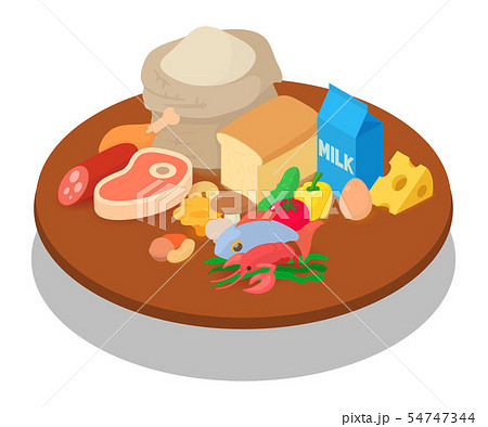 Eating concept banner, isometric style 54747344