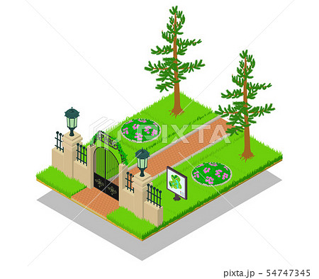 Alleyway concept banner, isometric style 54747345