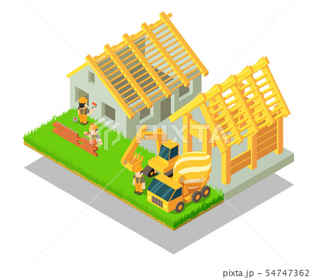 Village concept banner, isometric style Village concept banner, isometric style 54747362