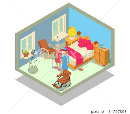 Retirement home concept banner, isometric style 54747363