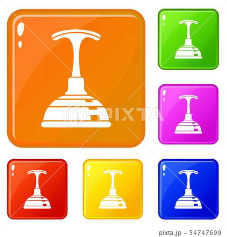 Plunger icons set vector color 54747699