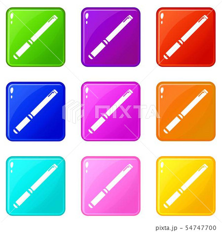 Pipe icons set 9 color collection Pipe icons set 9 color collection 54747700