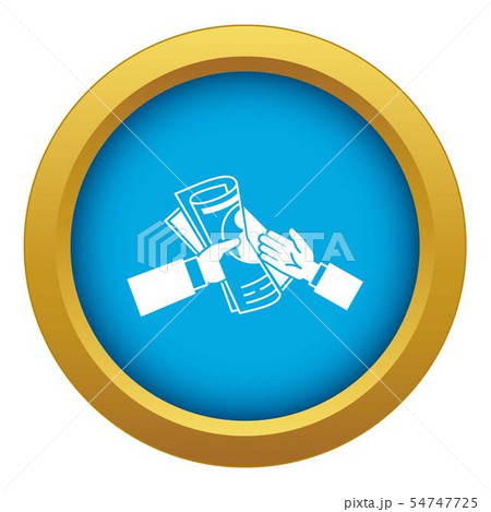 Hand newspaper icon blue vector isolated Hand newspaper icon blue vector isolated 54747725
