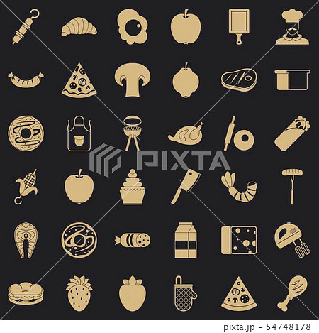 Prepared dish icons set, simple style 54748178