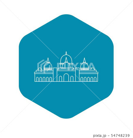 Sheikh Zayed mosque, Abu Dhabi icon, outline style Sheikh Zayed mosque, Abu Dhabi icon, outline style 54748239