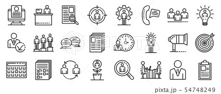Recruitment icons set, outline style 54748249