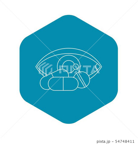 Eye and pills icon, outline style Eye and pills icon, outline style 54748411