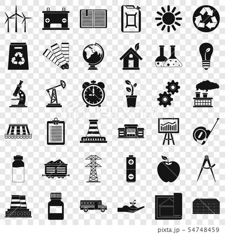 Industrial company icons set, simple style Industrial company icons set, simple style 54748459