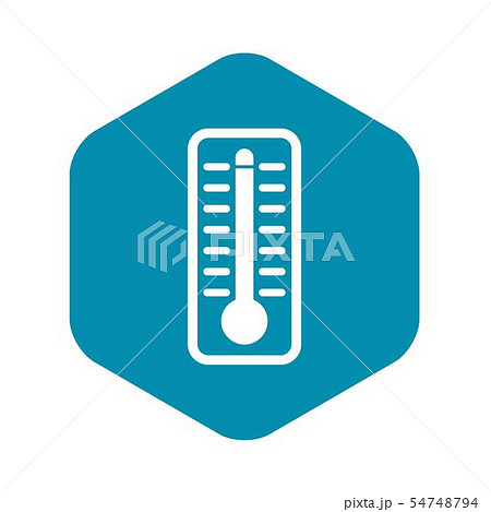 Thermometer indicates high temperature icon 54748794