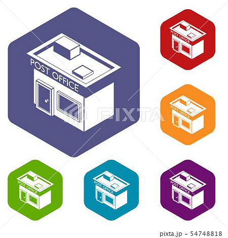 Post office icons vector hexahedron 54748818