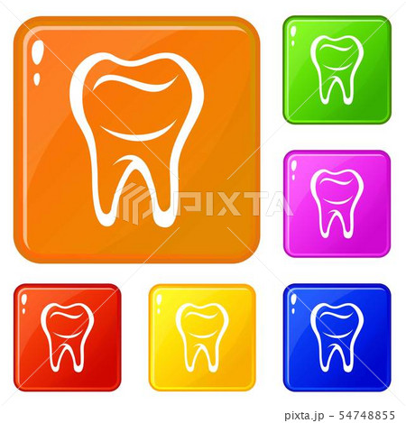 Tooth icons set vector color 54748855