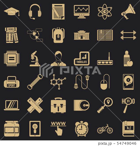Business training icons set, simple style Business training icons set, simple style 54749046