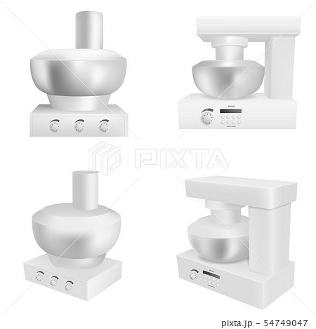 Food processor icons set, realistic style 54749047