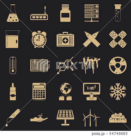 Chemical composition icons set, simple styleのイラスト素材 [54749065] - PIXTA