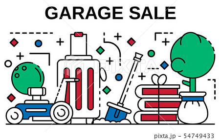 Garage sale banner, outline style 54749433