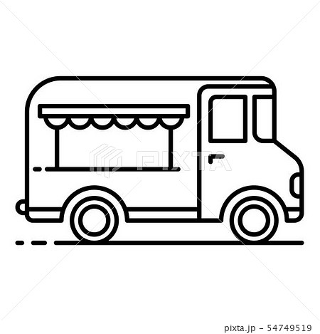 Gourmet Food Truck Icon Outline Styleのイラスト素材