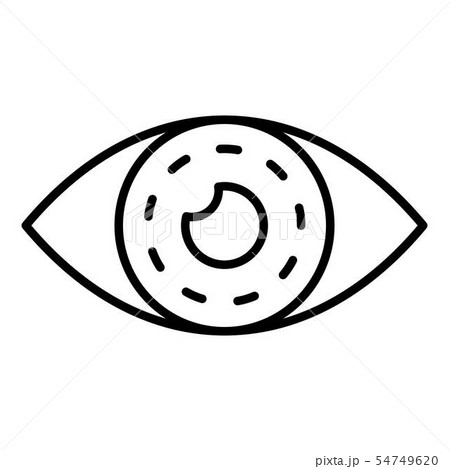Eye with contact lens icon, outline style 54749620