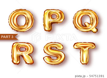 Alphabet golden balloons realistic vector 54751391