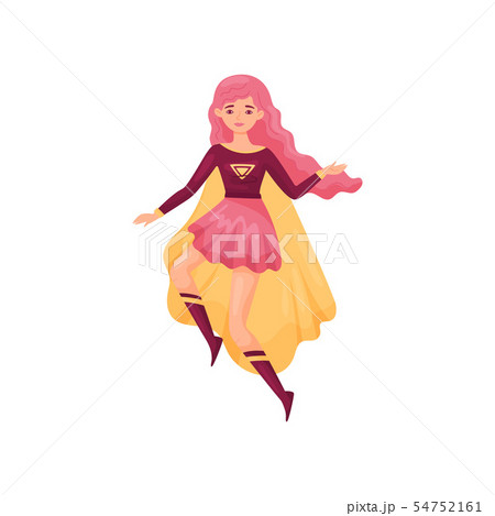 Woman superhero with pink hair. Vector illustration on white background. Woman superhero with pink hair. Vector illustration on white background. 54752161