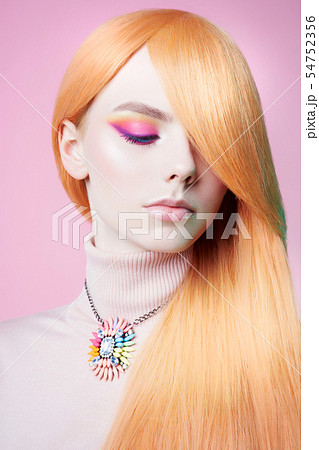 Art fashion studio portrait of beautiful redhead 54752356