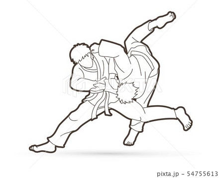 Judo action cartoon graphic vector 54755613