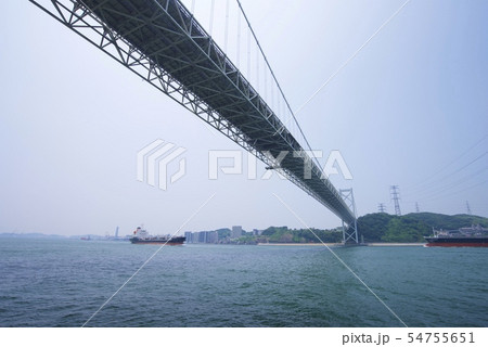門司側から見た関門海峡の風景 門司側から見た関門海峡の風景 54755651