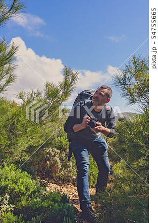 Professional wildlife photographer in the wild Professional wildlife photographer in the wild 54755665