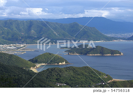 夕刻の荘内半島西岸から仁尾、観音寺市にかけて 54756318