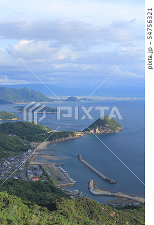 夕刻の荘内半島西岸の大浜から仁尾、観音寺市にかけて 54756321