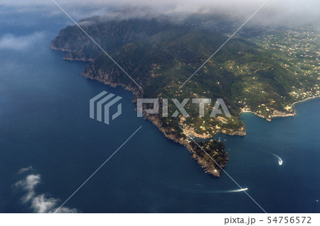 Portofino Italy aerial view from airplane Portofino Italy aerial view from airplane 54756572