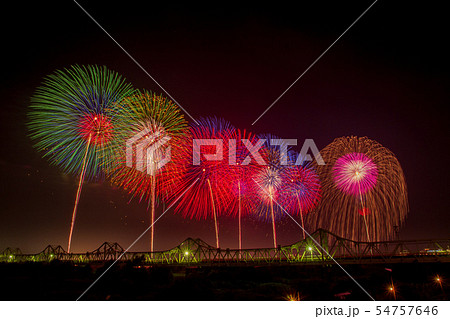 長生橋と長岡花火フェニックス 54757646