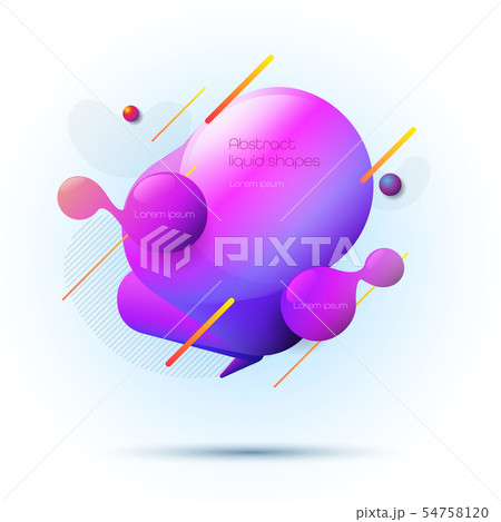 Minimal abstract 3d shape fluid and liquid Minimal abstract 3d shape fluid and liquid 54758120