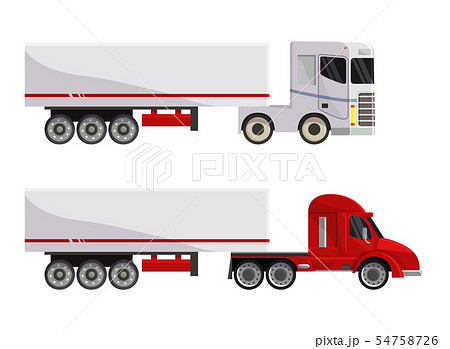 Semi trailer truck vector vehicle transport delivery cargo shipping illustration transporting set of 54758726