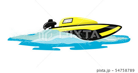Boat vector speed motorboat yacht traveling in ocean illustration nautical set of summer vacation on Boat vector speed motorboat yacht traveling in ocean illustration nautical set of summer vacation on 54758789