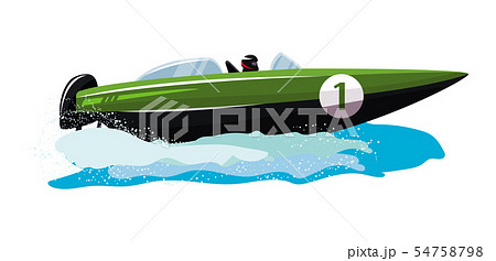 Boat vector speed motorboat yacht traveling in ocean illustration nautical set of summer vacation on 54758798