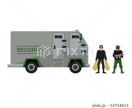 Armored vehicle vector bank cash van transport car illustration armor transportation set of truck Armored vehicle vector bank cash van transport car illustration armor transportation set of truck 54758815
