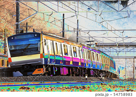 E233系通勤電車イメージのイラスト素材 5475