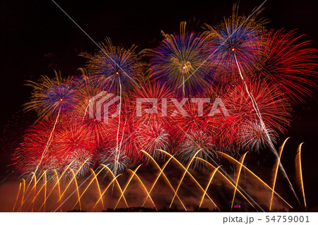 山形・鶴岡・赤川の花火 54759001