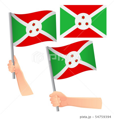 Burundi flag in hand set 54759394