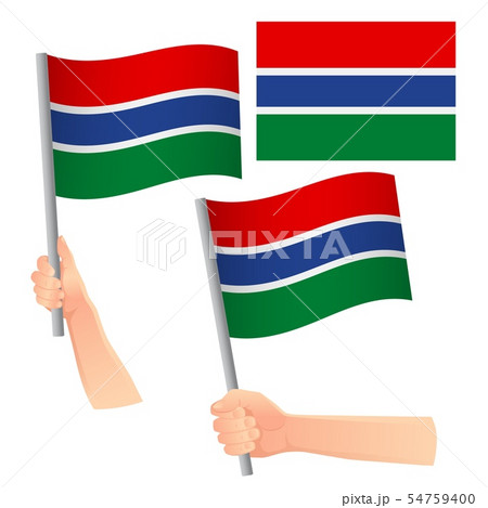 Gambia flag in hand set 54759400