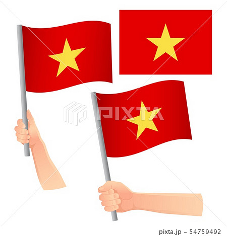 Vietnam flag in hand set Vietnam flag in hand set 54759492