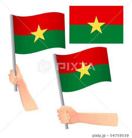 Burkina Faso flag in hand set Burkina Faso flag in hand set 54759539