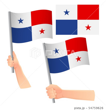 Panama flag in hand set Panama flag in hand set 54759626