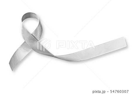 Silver color ribbon (isolated on white background 54760307