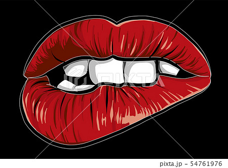 sexy woman cartoon mounth with red lips sexy woman cartoon mounth with red lips 54761976