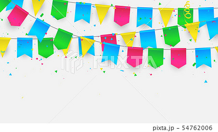 flag confetti Colorful ribbons frame. 54762006